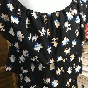 NWOT Black Floral Upper Layered Dress By Cooper & Ella Size M
